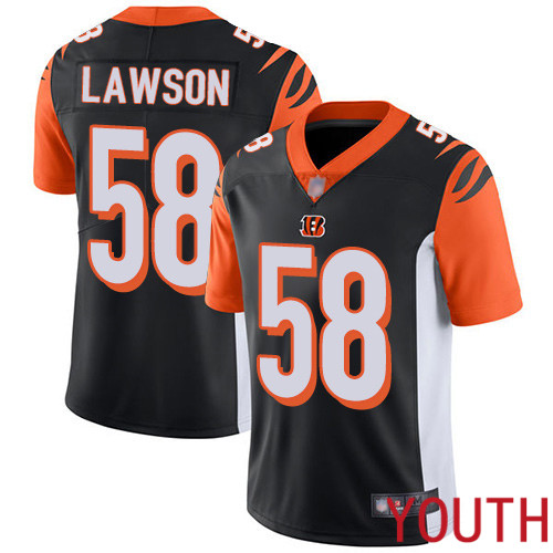 Cincinnati Bengals Limited Black Youth Carl Lawson Home Jersey NFL Footballl 58 Vapor Untouchable